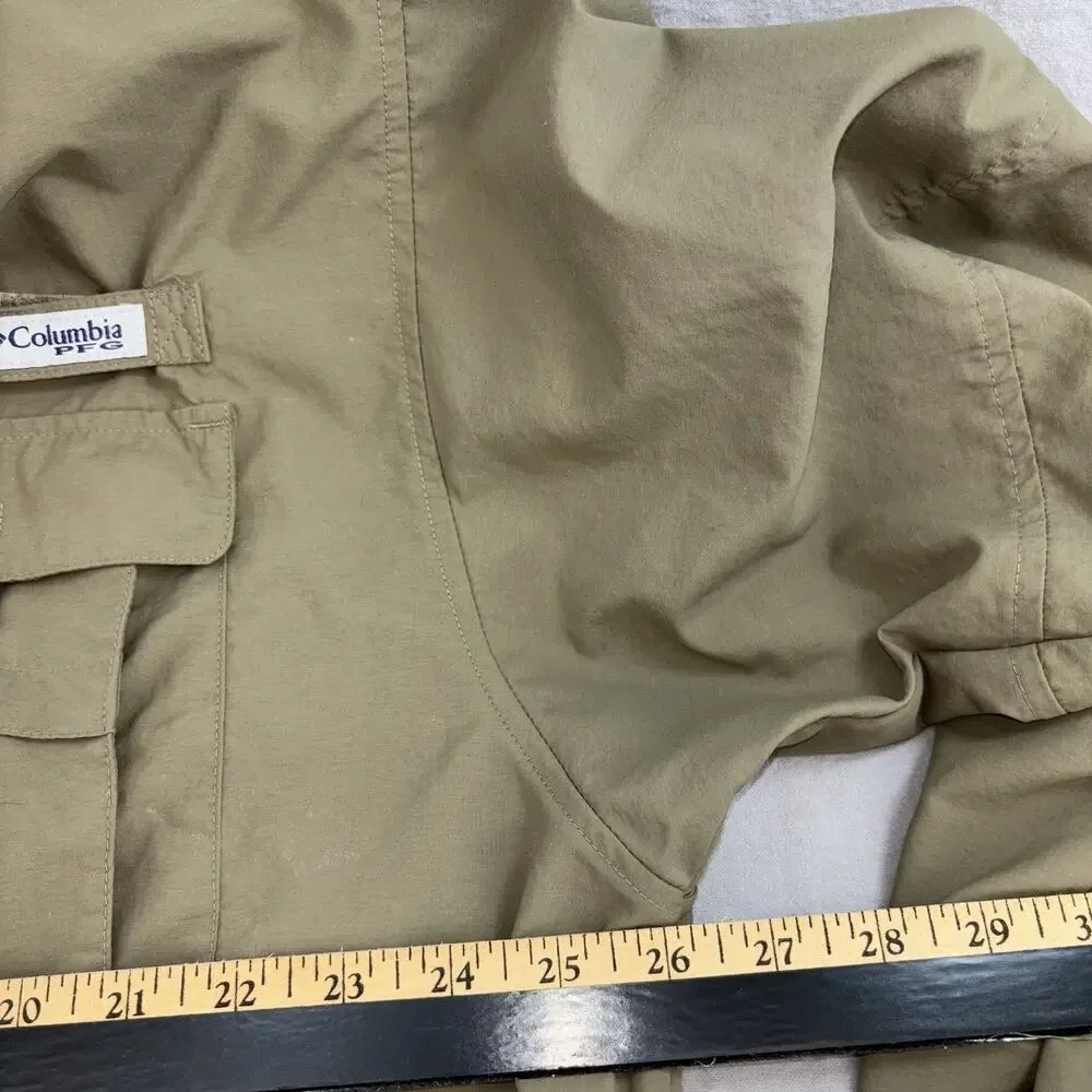 Columbia PFG Omni-Shade Shirt Men's Size XL/TG Tan Nylon Vented Fishing - Picture 7 of 8